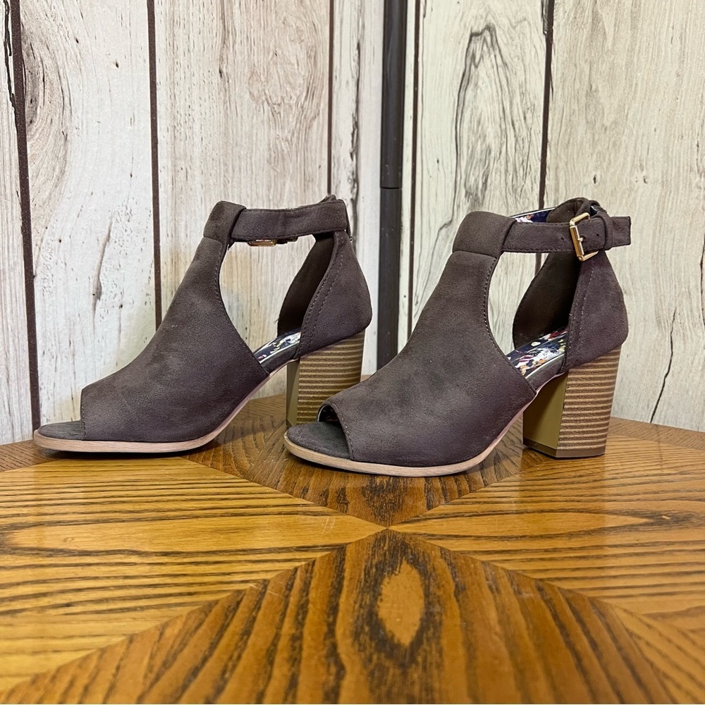 Christian Lacroix Peep Toe Brown Suede Booties | Women's Size 7.5 ๐ขโจ - Picture 3 of 11